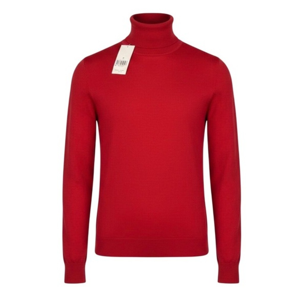 Lauren Ralph Lauren Women Red Silk Blend Turtleneck Sweater Medium NWT